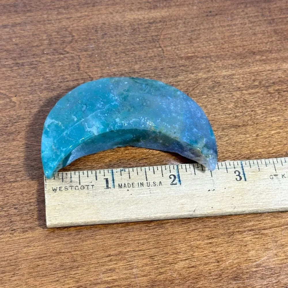 2.5in Gemstone Crescent Moon DIY Jewelry Wrapping Natural Stone Blue Purple
